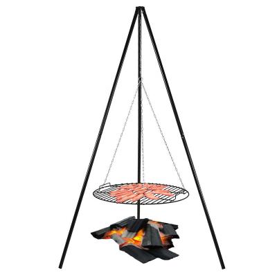 China Hot Selling Easily Assembled Tripod Hanging BBQ Cooking Fire Pit For Camping Or Picnic for sale