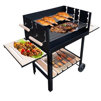 China Easily Assembled Adjustable Grill Charcoal Barbecue Grill Price Movan Sales Cheap Rectangular Charcoal Grill Grill With Wheel for sale