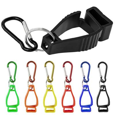 China Sports Wear-resistant Plastic Gloves Work Safety Aluminum Alloy GLOVEMAN Tether Hook Fixing Buckle Grabber Holder Clip Anti-lost Clip for sale