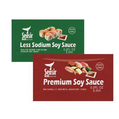 China Chinese Soy Sauce Mini Bags Package 8ml Light Brewed Soy Sauce Sachets Price (8ml*250pcs) *2bags/carton for sale