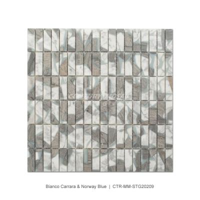 China Parquet Century Mosaic Severed Marble Mosaic Slabs Strips Mixed Color Resin Kitchen Mosaic Slabs for sale