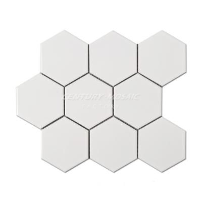 China 2017 Century Hot Sale Matte Ceramic Hexagon Mosaic Tile White Mosaic Flooring for sale