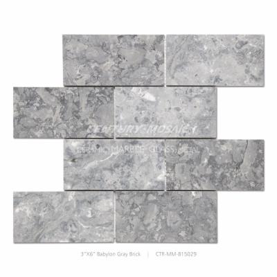 China Natural Gray Stone Marble Floor and Wall Tiles Babylon Mosaic Tiles or Wall Tiles for sale