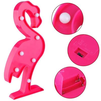 China Flamingo Shape LED Light Bulb Birthday Party Decor Small Flamingo Marquee Night Light White Desk Lamp for sale