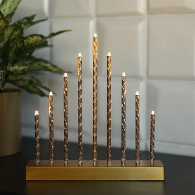 China High Quality Valentine Flameless 9 LED Silver Candle Bridge Gold Decorative CANDLE Light for sale