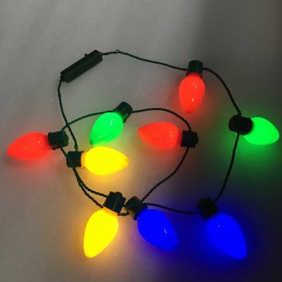 China 2022 New Plastic Up Jumbo Christmas Party Decoration Necklace Bulb LED Flashing Light for sale