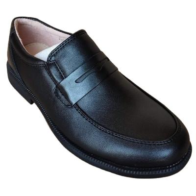 China Fashion Trend Middle School Student Breathable Black Leather Casual Shoes for sale