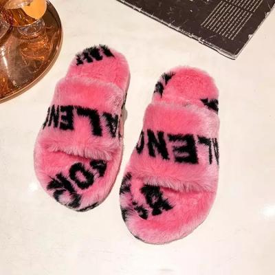 China Fashion Trend Catalog Designer Brand Shoes Women's Famous Luxury Winter Bedroom Slipper Warm Plush Slippers for sale