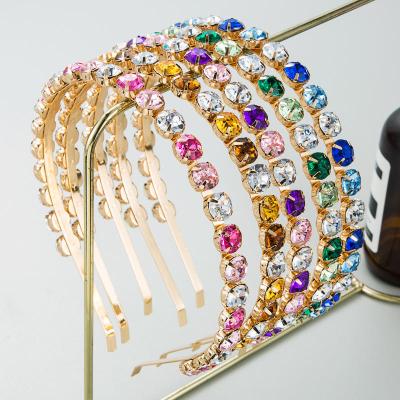 China New Arrival Luxury Women Headband Full Colored Crystal Rhinestone Hairbands Women Hair Accessories Fashion Jewelry for sale