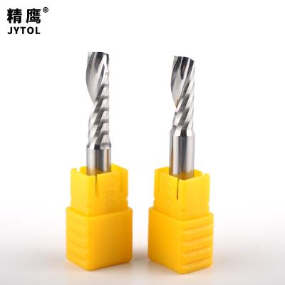 China Solid Carbide CNC Milling Cutters Acrylic Single Flute Spiral End Mill Cutter Cutter for sale