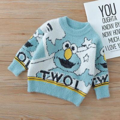 China Factory Custom Wholesale Kids Pullover Kids Sweaters Mink Fleece O-Neck Anti-Shrink Knit Soft Boys Sweater for sale