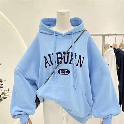 China Women's In-Stock Hooded Hoodies Breathable Mixed Style Plus Velor Casual Loose Thick Sleeve Hoodies Polyester Long With Warm Fleece Hoodie for sale