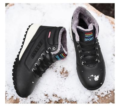 China CUSHIONING Amazon New Autumn Winter Snow Boots Men Waterproof Outdoor Rubber Outsole Warm Men Non-slip High Top Sneakers Rise Shoes for sale