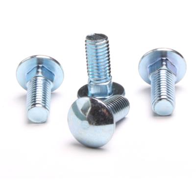 China GB12 Steel Factory Zinc Blue Blank Carriage Bolt Knurled Neck Oval Head Carriage Bolt for sale