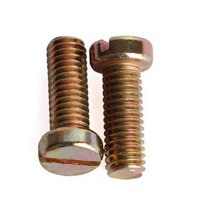 China Grade 4.8 Flat Head Cylinder Head Bolt Slotted Bolt In Color Zinc Steel for sale