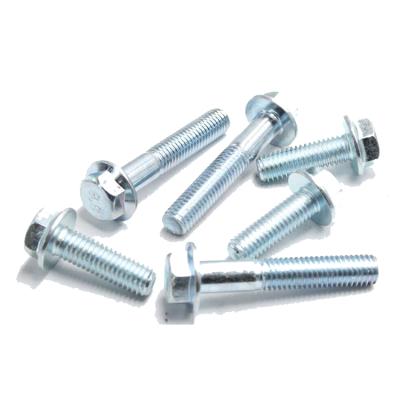 China Hexagon Flange Construction Bolts With Blue Zinc DIN6921 for sale