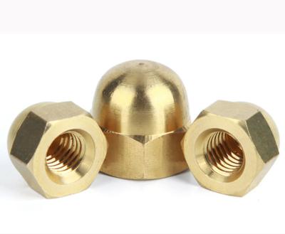 China Heavy Industry Brass Hexagon Dome Nuts DIN1587 Copper Yellow Brass Nuts Hardware Fasteners Manufacturing Hex Dome Nuts DIN1587 Standard for sale