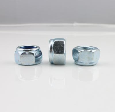 China Blue White Nylon Nylon Insert Lock Nuts Hex Nut Stop Insert Heavy Industry Zinc Lock Nuts Elastic Lock Nuts for sale