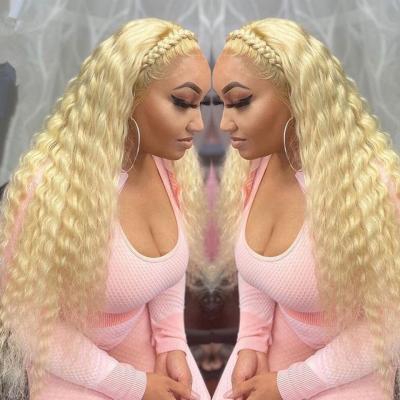 China Body Wave Factory Wholesale Price 613 Full Lace Wig Hair 200 Density 200 Density Lace Front Blonde Curly Hair Products Wigs With Bangs for sale