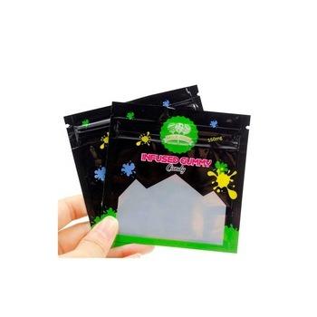 China Custom Printed Recyclable Mylar Gummy Three Side Smell Proof Packaging Bag For Candy for sale