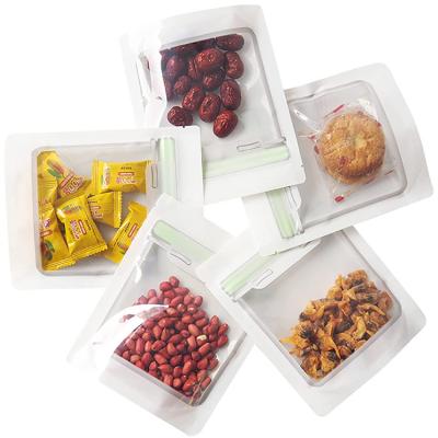 China Recyclable Custom Reusable Jar Shape Bottles Transparent Ziplock Packaging Bags Zipper Food Storage For Nuts Gift Snacks Pouch for sale