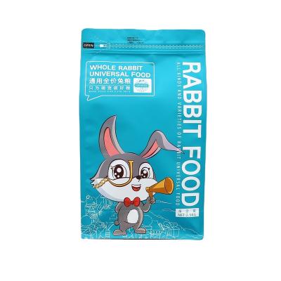 China Custom Eight Sides Sealed Biodegradable Resealable Biodegradable Pouch Dog and Cat Pet Food Packaging Plastic Bag for sale