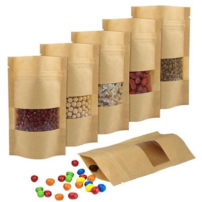 China Customized Recyclable Waterproof Food Packaging Coffee Stand Pouch Kraft Paper Flour Smell Proof Moisture Proof Ziplock Bag for sale