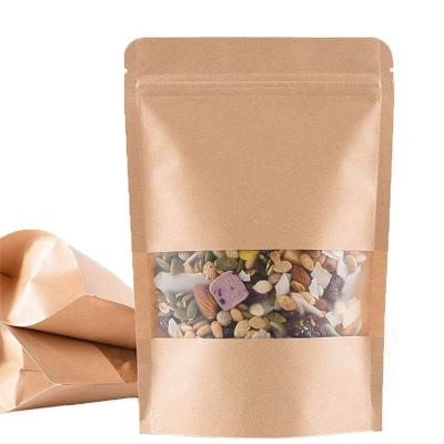 China Recyclable Reusable Moisture Proof Smell Proof Brown Stand Up Pouch Kraft Bags Bolsa De Regalo Papel For Clothes for sale