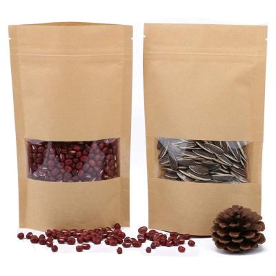 China Manufacturers Recyclable Sealed Nuts Seeds Foods Heat Seal Flat Pouch Empty Packaging High Quality Holder Up Zip Lock Kraft Paper Tea Bag for sale