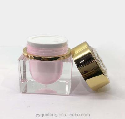 China Custom Cosmetic Cream Jar 15g 30g 50g High Quality Fashionable Pink Skin Care Cream Square Container for sale