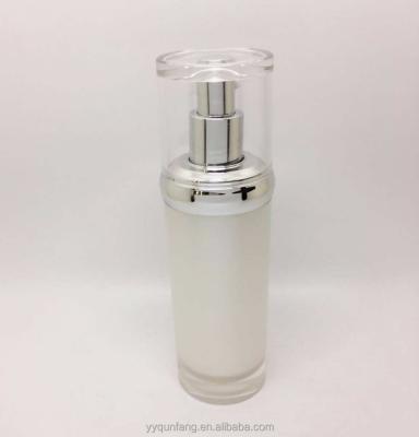 China Shoulder 15ml 30ml 50ml 100ml 120ml Cosmetic Convex Acrylic Round White Cosmetic Bottle for sale