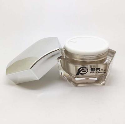 China Direct fashion plastic hexagonal jar 30g 50g skin care cream factory body butter for sale