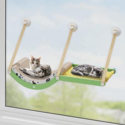 China Cats 2 IN 1 CAT HAMMOCK Window Hammock Indoor Wall Seat Mounted Window Perch For Cat Capacity Of 15KGS for sale