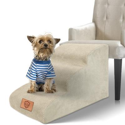 China Hot-selling DOG STEPS HIGH DENSITY FOAM DOG STEPS 2 TIERS DOT CORDUROY WATERPROOF MACHINE WASHABLE COVER AVOID JOINT PAIN for sale