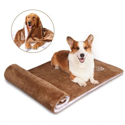 China Dogs high quality Multifunction XXXL pet mat blanket 100% polyester warm pet fleece blankets for sale