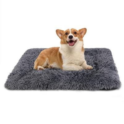 China Sustainable 36INCH XXL Soft Luxury Plush Round Ultra Comfortable Dog Pet Bed Cushion for sale