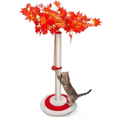 China SISAL HIGH QUALITY CAT TOY CAT SCRATCH COLUMN EASY TO INSTALL SIMULATED PLANTS RED for sale