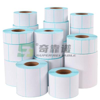 China Adhesive Thermal Labels thermal scale labels barcode labels with blue glassine liner for sale