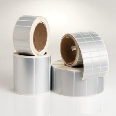 中国 MATTE SILVER PET ADHESIVE SILVER POLISTER BARCODE LABELS 販売のため