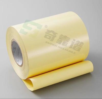 China Adhesive PVC Film Clear PVC Film Adhesive with PE Coated Kraft Liner in Roll for sale