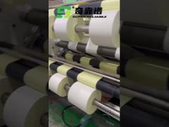 HM1133H Semi Glossy Adhesive Label Material with Hotmelt Glue  Yellow Glassine Liner