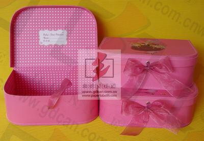 China Girls Pink Kraft Paper Jewelry Box Personalized Glossy Lamination for sale