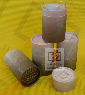 China Kraft Paper Wine Bottle Gift Tube With Lids , Cylinder Wine Gift Boxes for sale