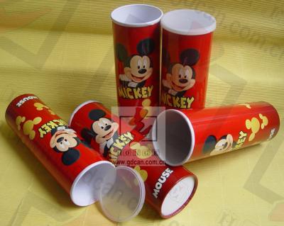 China Cardboard Pen Gift Boxes Paper Cylinder Box Micky Mouse Carton Pattern for sale