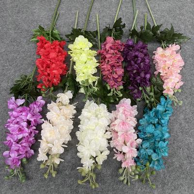 China Consolida Wholesale Home Silk Ajacis Delphinium Decoration Wedding Party Artificial Flowers For Table Centerpiece Wedding Party Christmas Showroom Decoration for sale