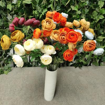 China Simulation European pastoral peony home hotel home hotel lotus dew decoration guide style 7 branch wedding party artificial flowers for sale