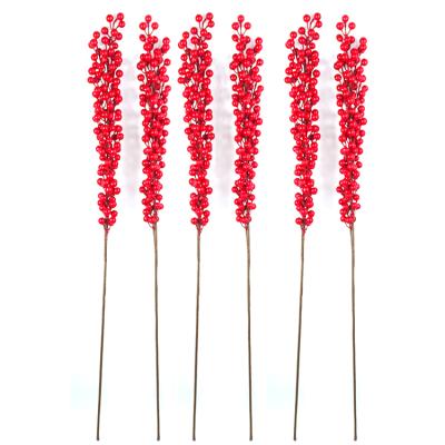 China Red Berry Jequirity Christmas Decoration For Fruit Bouquet Artificial Flower Foam Branches Home Party Wedding Wedding Decorative Fashional 10 for sale