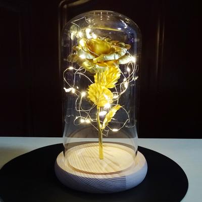 China Handmade Rose Preserved Flower Gift Box Moss Bear Dry Bouquet Valentine's Day Gift by Wholesale LED Glass Cover Flower Decoration for sale