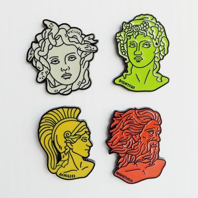 China Light Brooch Art Pin Achilles Dionysus Bodice Greek Mythological Badge Statue Brooch Medusa Dress Anti Christmast Ornament PROMETHEUS for sale