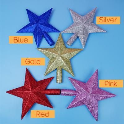 China Wholesale Christmast Ornament Stain Christmas Tree Ornament Multiple Color Styles Twinkle Top Five-pointed Star Decoration Christmas Home Party Decor for sale